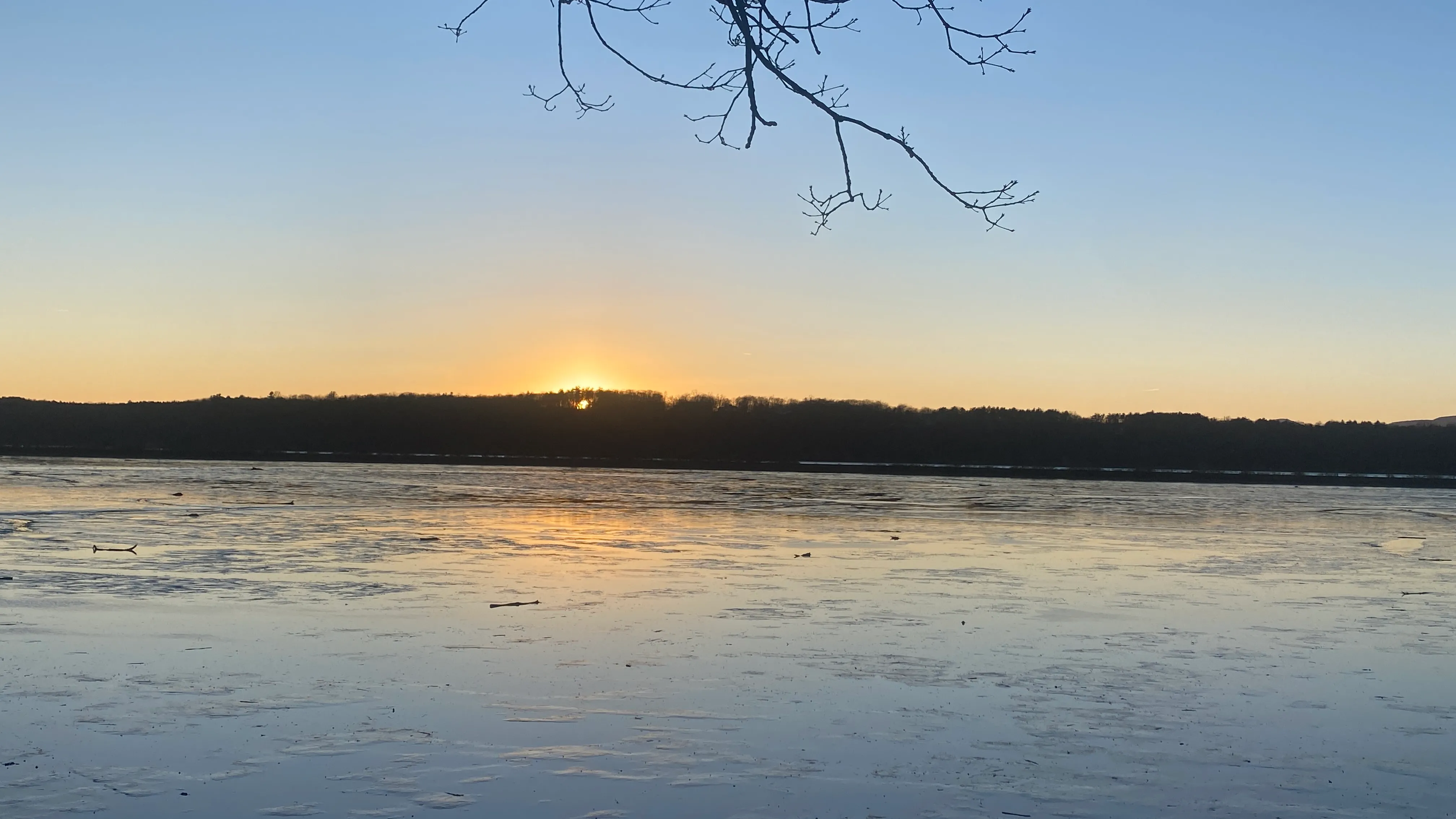 sunset over hudson river